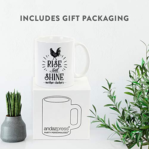 Andaz-Press-11oz-Hot-Chocolate-Coffee-Mug-Gift-Rise-and-Shine-Mother-Cluckers-1-Pack-Farm-Chicken-Barn-Birthday-Christmas-Cup-with-Gift-Box Andaz Press 11oz Hot Chocolate Coffee Mug Gift Rise and Shine Mother Cluckers 1 Pack Farm Chicken Barn Birthday Christmas Cup with Gift Box
