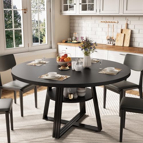 Lista de Comedor Sams más recomendados. 50 Mesa de Comedor Redonda de 47 Pulgadas para 4 Personas, Mesa de Comedor Circular de Granja, Muebles de Cocina y Comedor, mesas Redondas con Almacenamiento y Patas cuadradas de...