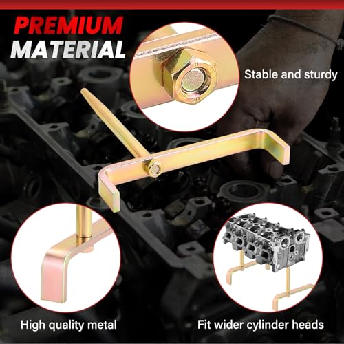 DASBET Cylinder Head Stands | 2PCS Cylinder Head Stand Holder Tool Automobile Engine Cylinder Head Bracket with Tapered Mandrels Cylinder Head Work Stand Set for Engine Maintenance and Storage