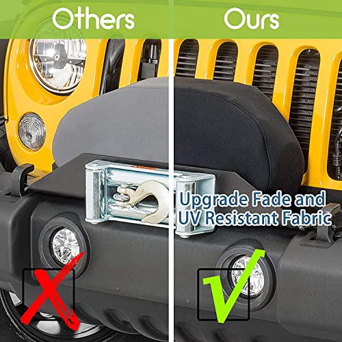 Winch Cover, 2 Pack Heavy Duty Waterproof Dust-Proof Winch Protection Cover, Ideal For Electric Winches 8500-17500 Lbs, Indoor/Outdoor (21.5” X 9.5” X 7.5”) - Black #TOP6