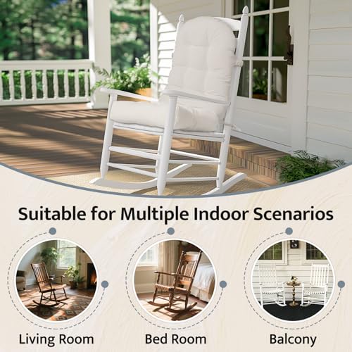 Image of mudilun Adirondack Chair Cushion 44x19x4in for Indoor Rocking Chair Pads | High-resilience foam particles,Thick Tufted, Anti-Slip with Ties,Fits most high back indoor Adirondack & rocking chair Pads