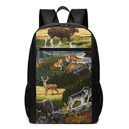 Homebe Mountain Wildlife Nature Bear Moose Mochila para portátil para Mujeres y Hombres