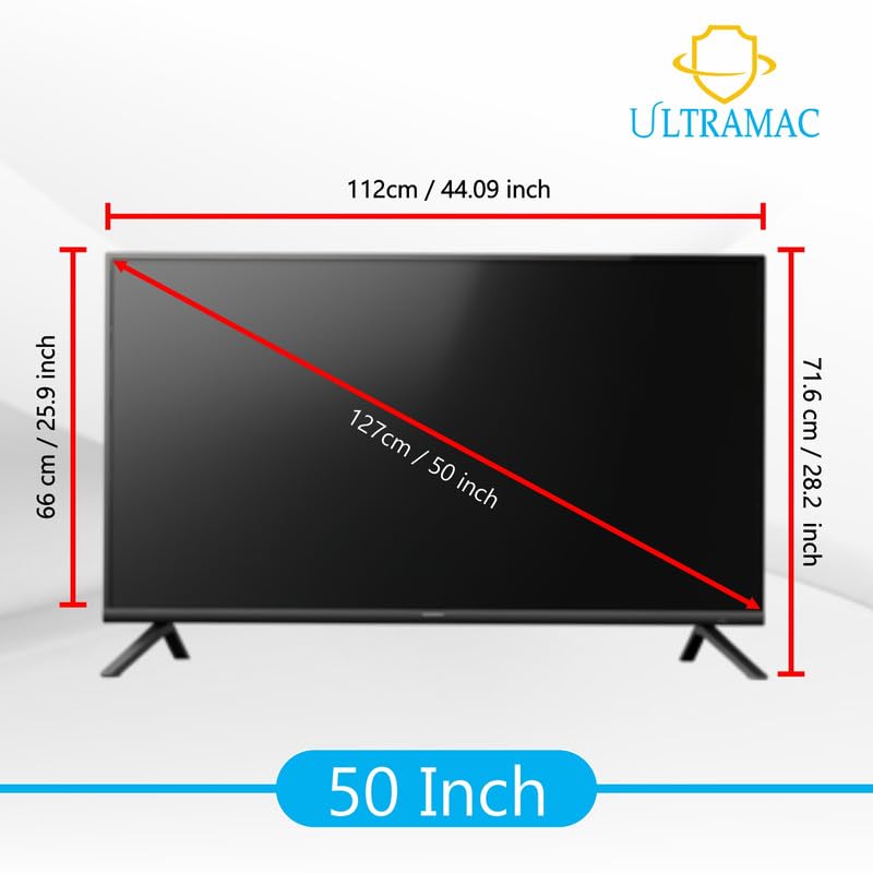 Image of ULTRAMAC 50 inch 3mm Acrylic TV Screen Guard | 9H Hardness | Scratch & Splash Resistant | ISO Certified Protection with Ultra HD Clarity