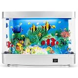Fake Fish Tank Baby Aquarium - Artificial Fish Lamp with Moving Tropical Fish - LED Sensory Aquarium Light for Bedroom and Office, Ideal for...