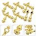 Veemoon 10pcs Shelf Railing Bracket Spindles Connectors, Decorative Gold Metal Spindles Shelves Gallery Rails Railing Post End Caps Connector for Wine Cabinet and Cart Craft Projects (Aperture 6 MM)