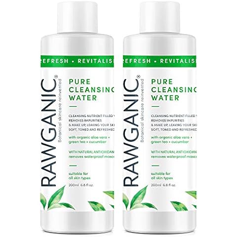 RAWGANIC Refreshing Cleansing Water | Gentle Hypoallergenic Organic Micellar Water | 2 x 200ml bottles Cover