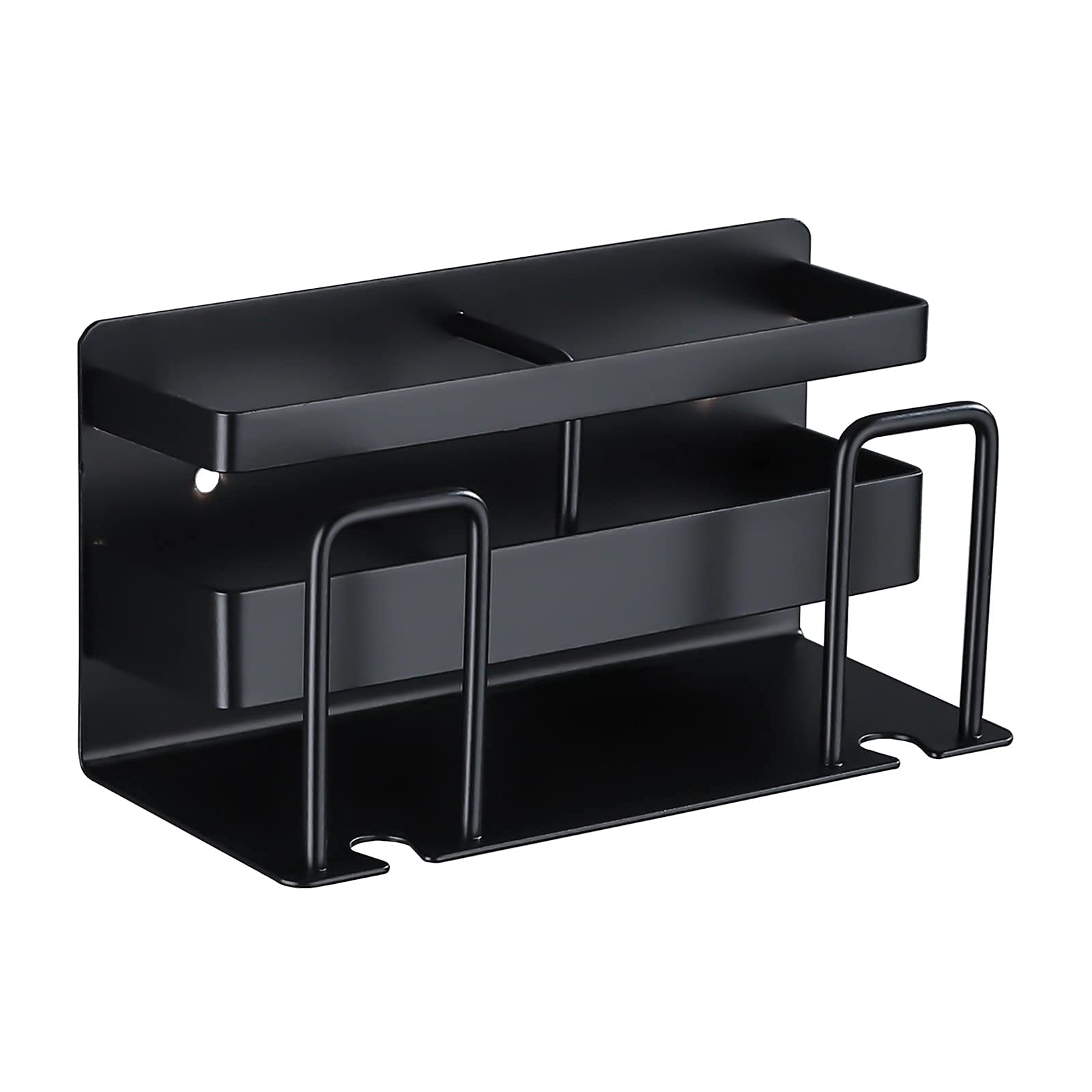 HOMELIA Toothbrush Holder for Bathroom with Toothpaste Holder - All-in-one Wall Mounted - Organized for House Decor (Black, 2 Person)