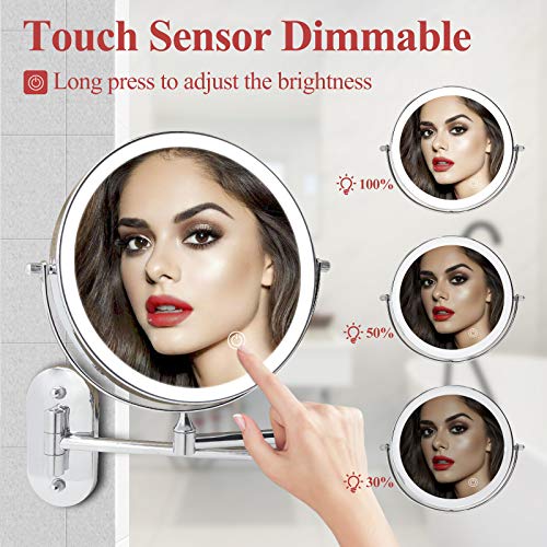 (62 OFF Deal) KOOLORBS 10X Magnifying Makeup Mirror with 3 Lightings, FULL Rotation, Powerful