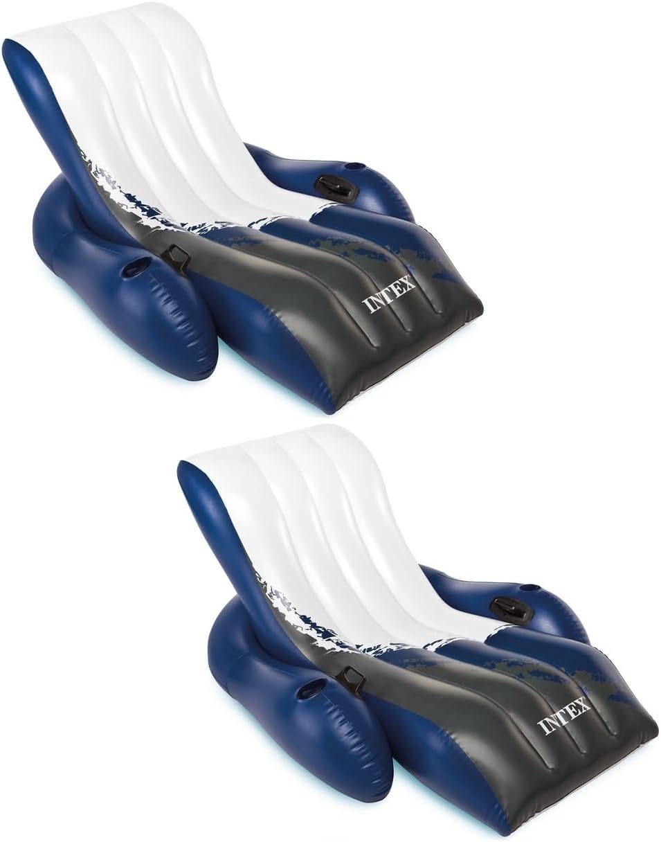 Intex Floating Recliner Lounge for Swimming Pools, 2-Pack
