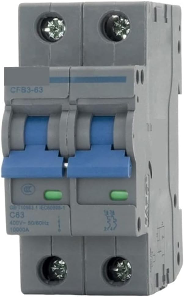 Circuit breakerMCB AC 2P 230V 10KA Breaking Capacity Circuit Breaker 10A 16A 20A 25A 32A 40A 63A Din Rail Overload Protection 1Pcs (Size : 2 Pole, Color : 6A) (Color : 32A, Size : 2 Pole)