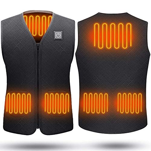 Elektrische Beheizte Weste, Intelligentes Beheizte Weste Jacke Mit USB Lade und Tasche für Outdoor Wandern Motorrad (Size : C/S)