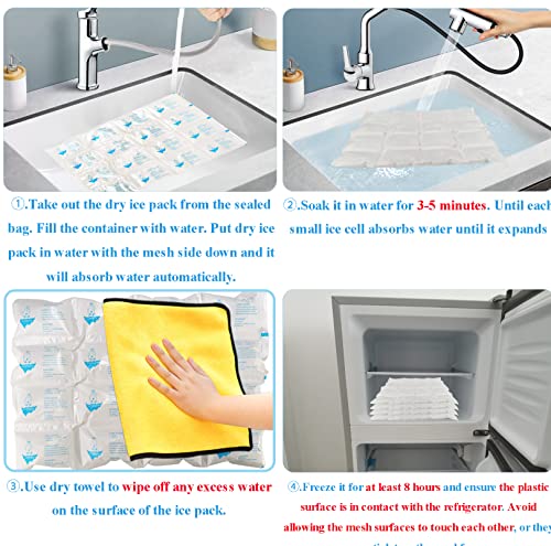 Image of Dry Ice Packs for Shipping Frozen Food, Reusable Cold Ice Sheets for Coolers, Lunch Bag, Flexible Long-Lasting Ice Blanket Sheets for Shipping