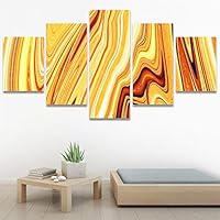 SIGNWIN 5 Panel Canvas Wall Art Modern Art Abstract Brushstroke Contemporary Edgy Mixed Media Multicolor for Home Decorations Ready to Hang - 60