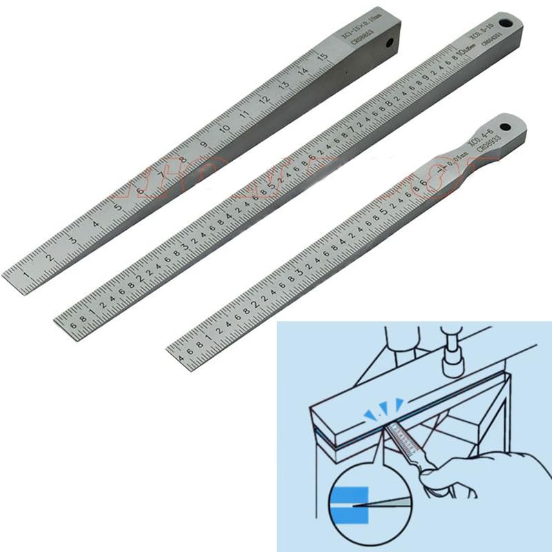 Juego de galgas de espesores, Calibre cónico de 1 a 15 mm, 0,5 a 10,4 a 6,2 a, calibre soldadura cónica, separación, cuña, espesores inserción