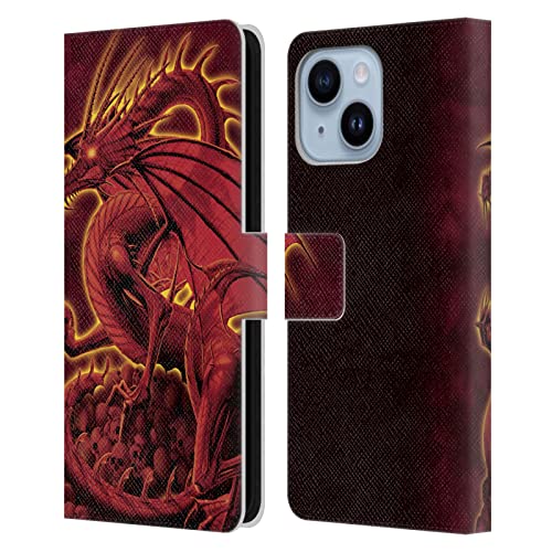 Étui portefeuille cuir Vincent HIE Abolisher Red Dragons 2 iPhone 14 Plus housse