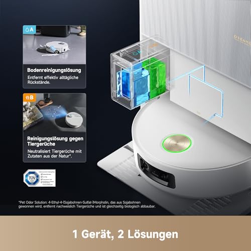 dreame Aqua10 Ultra Roller Complete Saugroboter mit Wischfunktion, 30.000Pa Saugkraft, 8 cm Hindernisfreiheit, Selbstreinigung der Rollen, automatisches Entleeren, intelligente Sprachsteuerung