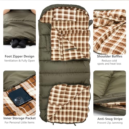 BISINNA Wearable Flannel XXL Sleeping Bag (90.55"x39.37") para Adultos miniatura 6