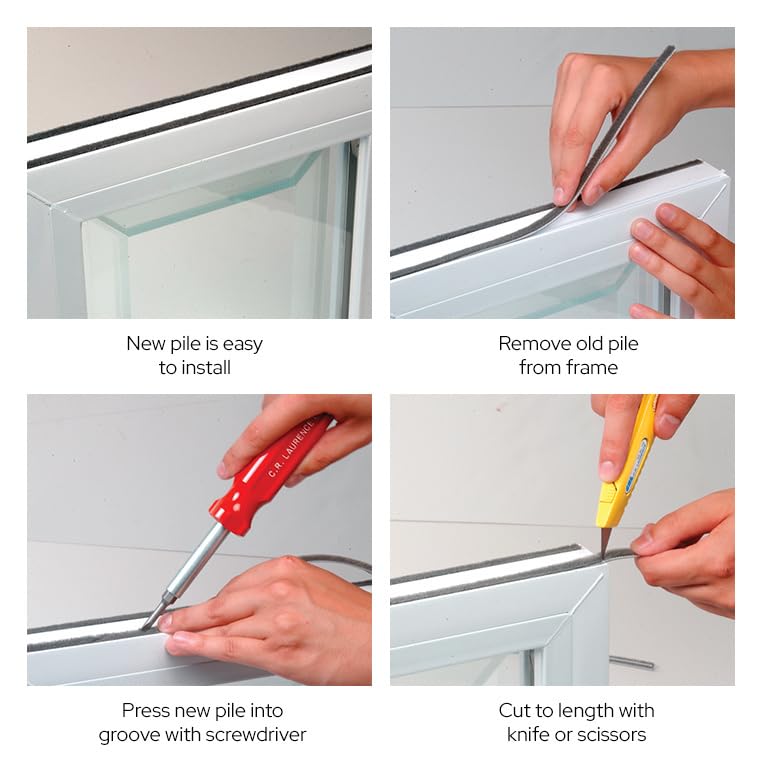 CRL Medium Density Window Pile - 100 ft. Roll .200 Pile Height; .187 Backing Width