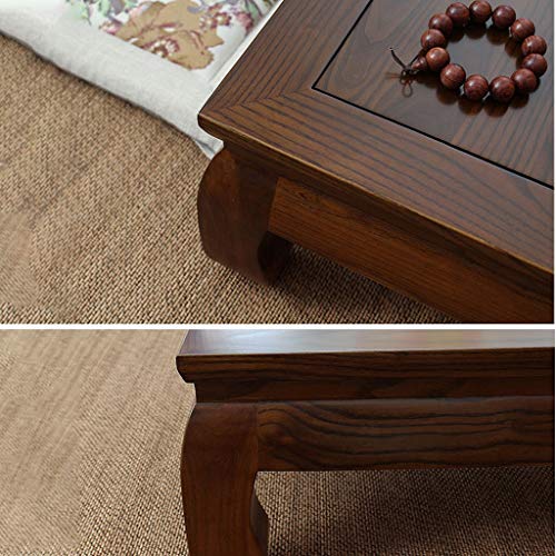 Table Basse Bois Massif Gain de Place Balcon Étroit Marron - 8