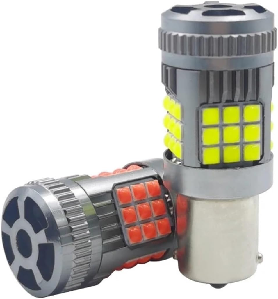 100PCS 1156 1157 7440 7443 Bau15s 36SMD 3030 Canbus LED Turn Signal Light Anti-strobe Lamp Car Reverse With Fan Tail Brake Bulb(Red,1156 ba15s P21W)