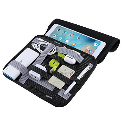 Haweel Electronic Travel Organizer, 10 Inch Tablet Wrap Organizer Storage Pocket Bag For Power Bank, Cellphones, Ipad, Cable Line, Books #TOP2
