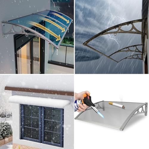 Auvent de porte pour rester au sec devant sa maison en polycarbonate - 5