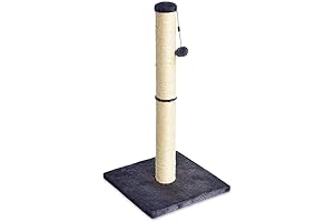 Amazon Basics Scratch Post Cat, Medium, 15.75" x 15.75" x 31.5"H, Grey