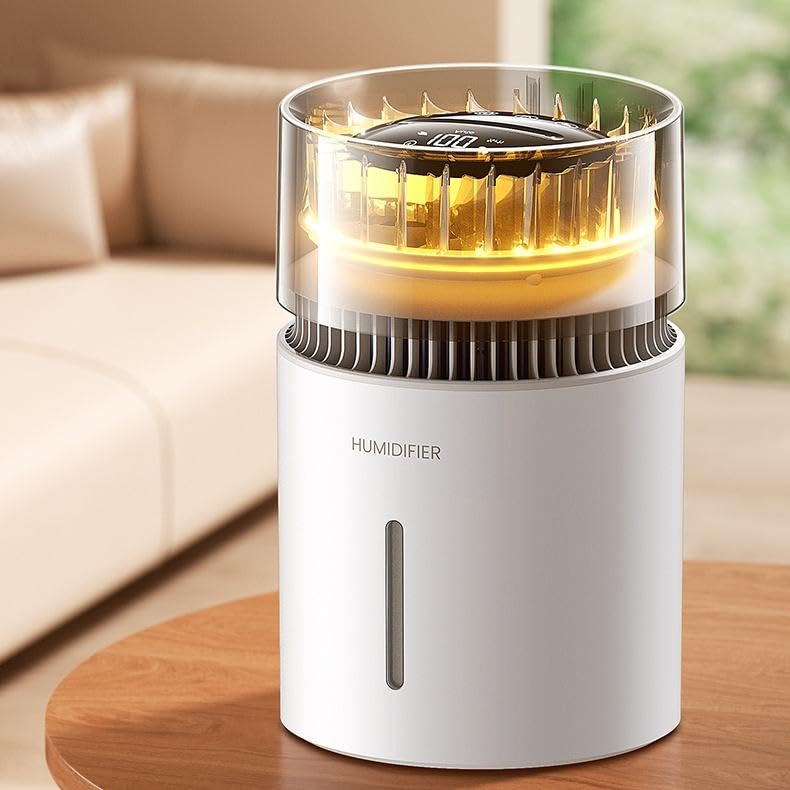 3L Mist-Free Evaporative Humidifier Top Fill Tap Water Compatible USB Humidifier with Touch Control 1-8H Timer Sleep Mode & Night Light Easy Clean for Bedroom Home Office