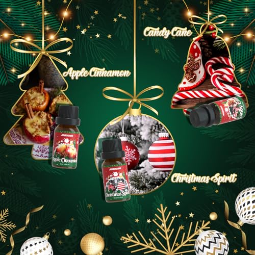 Christmas-Fragrance-Oil-Set-ARVIDSSON-Holiday-Essential-Oils-for-Diffuser-Mistletoe-Gingerbread-Apple-Cinnamon-Candy-Cane-Cranberry-Christmas-Spirit-Merry-Christmas-Scented-Oil-Gift-Set