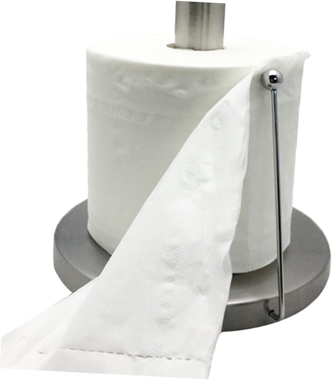 BESPORTBLE Stainless Steel Vertical Paper Towel Holder Standing Roll Paper Storage Rack for Kitchen Bathroom and Dining Table Elegant Design for Easy Access