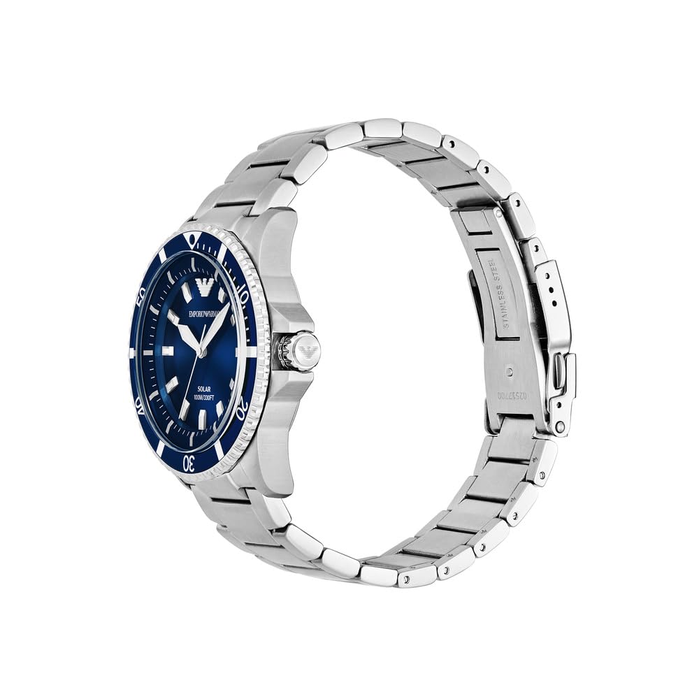 Emporio Armani Herren 42MM Silberfarbene Edelstahluhr, AR11697