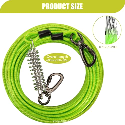 Cable de corredor para perros antitirones que evita escapes en patios y parcelas 4