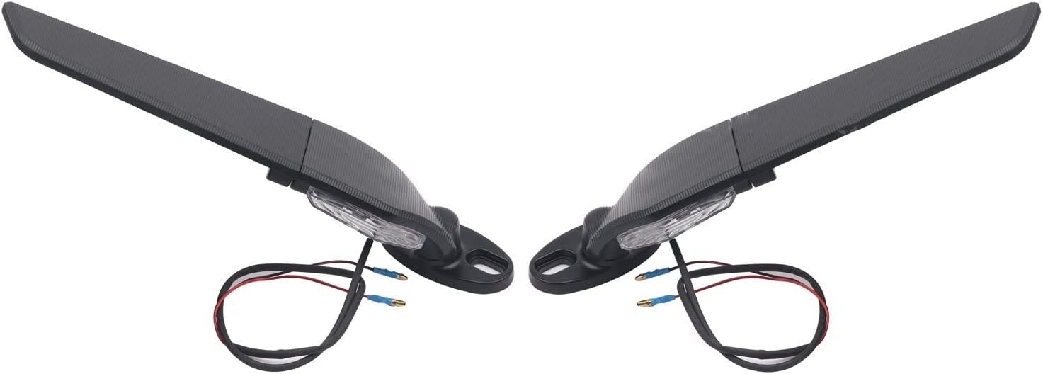 for Ducati 1199 Panigale S/R 2012-2015 Motorcycle Wind Wing Mirror Multi Angle Adjustable Rotating Rear View Mirror Modified Side Mirror Motorcycle(Black 1)
