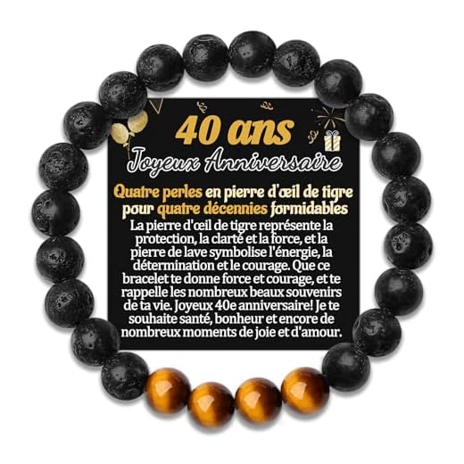 40 Ans Anniversaire Bracelet Cadeau d'Anniversaire Homme 40ème Original Idee Cadeaux 40e Anniversaire pour Mon Papa A Son Tonton Beau Frere Fils Neveu Mari Copain Parrain Bracelets Petit Ami Bijoux