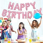 TONIFUL Light Pink Happy Birthday Balloons Banner, 16 Inch Mylar Foil Letters Birthday Sign Bunting Reusable for Girls Boys Kids & Adults Birthday Decorations and Party Supplies - Image 3