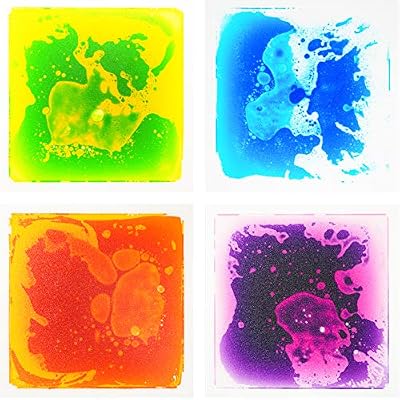 Art3d Liquid Sensory Floor Decorative Tiles, 11.8"x11.8" Square, Colorful, 4 Tiles