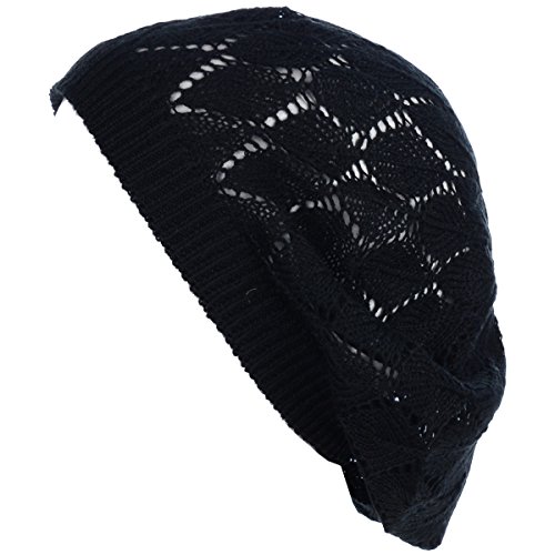 Byos Chic Parisian Style Soft Lightweight Crochet Cutout Knit Beret Beanie Hat #TOP4