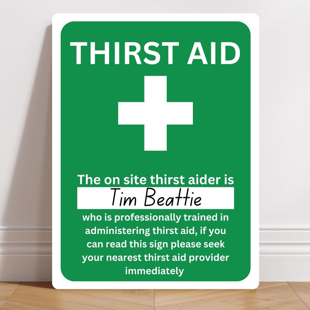 Thirst Aid Home Bar Pub Man Cave Beer Garden Personalised Metal Sign Funny Metal Sign Plaque Poster 8X12 Inches