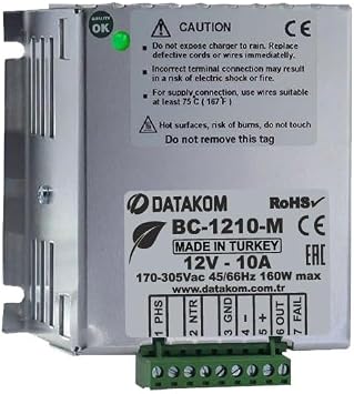 BC-1210-M Smart Battery Charger, 12V, 10A, 4-Stage, Reverse Protection