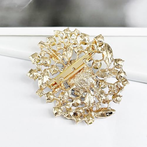 Image of Flower Brooch Pin Costume Jewelry Accessory Gold Tone