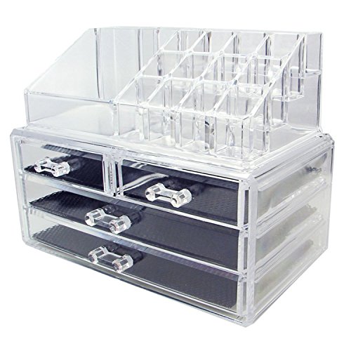 Taylor & Brown Acrylic Makeup Organizer with 20 Sections & Drawers - Image 2