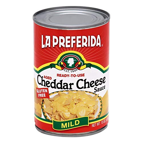 La Preferida Mild Cheddar Cheese Sauce (Velvety, Ready-to-Pour Canned Cheese) for Nachos, Tacos, Dips & Tex-Mex Dishes, Versatile Pantry Staple, 15oz (Pack of 12)