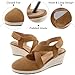 HARENCE Espadrilles Wedge Sandals for Women: Comfortable Closed Toe Ankle Strap Summer Dressy Platform Heels Shoes