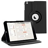 iPad Mini 7.9-inch Case by KIQ PU 360 Degree rotating Case Stand Folio rotating slim fit cover for iPad Mini 1st 2nd 3rd Gen (Black)