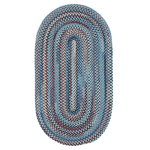 Capel American Heritage Barn Blue 0' 24" X 0' 36" Oval Braided Rug #TOP5