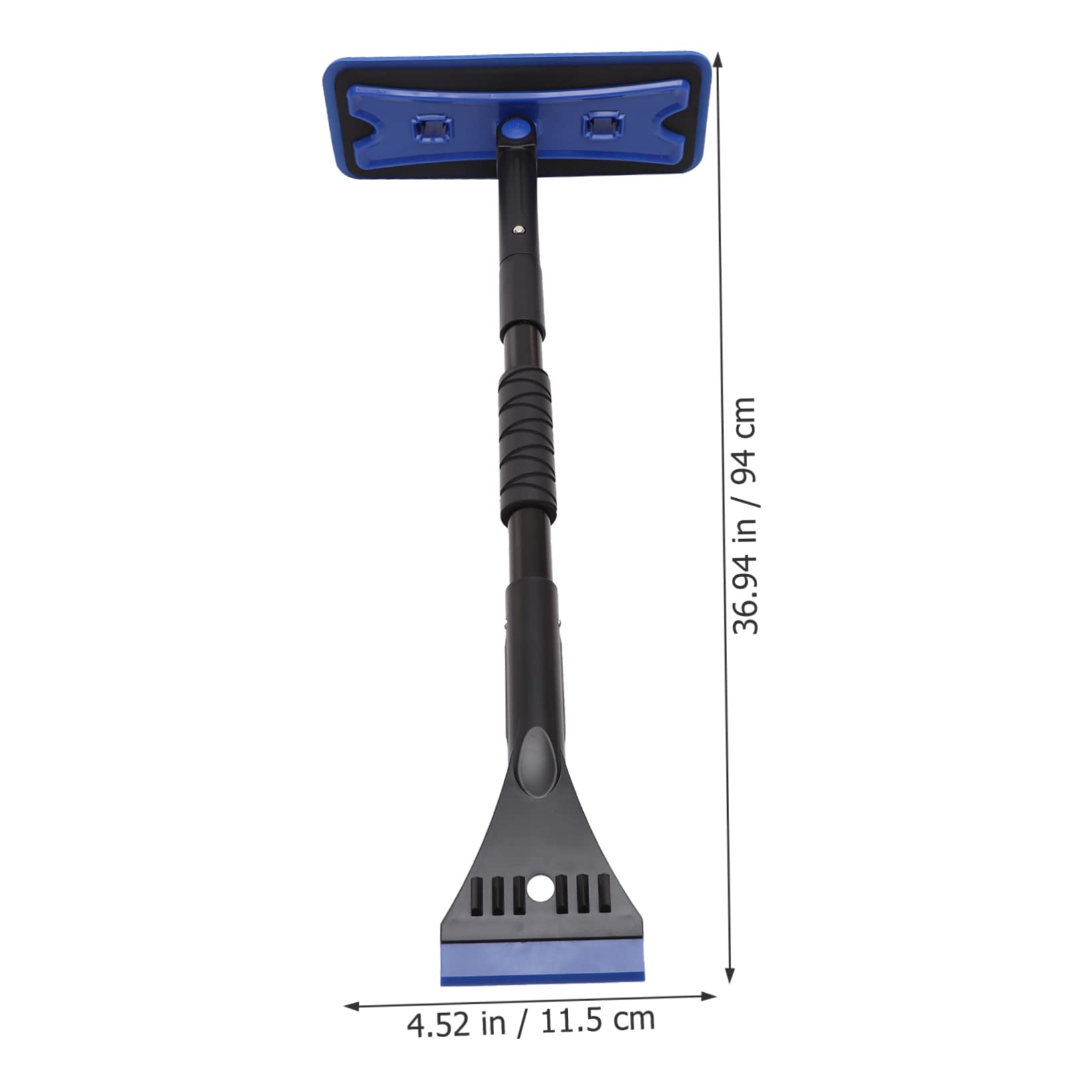 TOYANDONA Grattoir à Neige Télescopique Démontable pour Voiture, Bleu | Alliage D’aluminium et Eva, 7 Angles, Rotation 360°, 1 Set pour Pare-brise