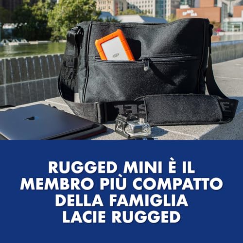 LaCie Rugged Mini 5TB, Hard disk esterno portatile, 2.5", per PC Mac iPad & iPhone, Data Rescue Service (STJJ5000400) - Hdd - Immagine 4