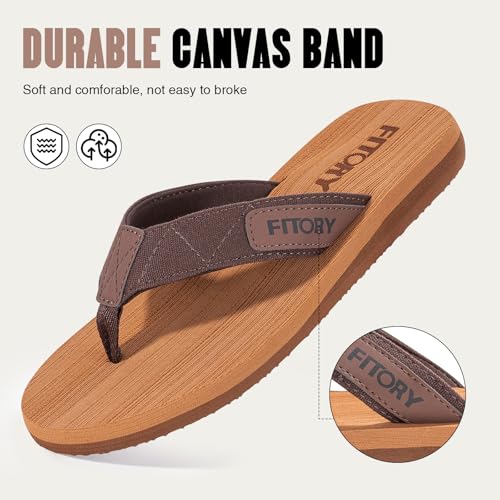 Image of FITORY Men's Flip-Flops, Thongs Sandals Comfort Slippers for Beach