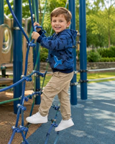 Image of Popshion Boys Toddler Cartoon Dinosaur Hoodies Jacket Cool Long Sleeve Zipper Hooded Sport Sweatshirt Coat for Kids 1-7 Years