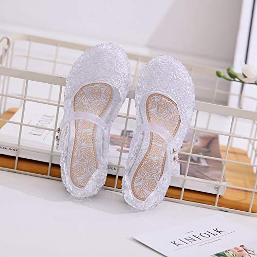 Amtidy Frozen Inspired Elsa Flats Mary Jane Dance Party Cosplay Shoes, Snow Queen Princess Birthday Sandals For Little Girls, Toddler White 6.5M Toddler #TOP5